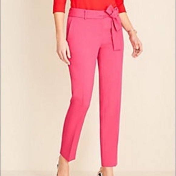 Ann Taylor Pants & Jumpsuits Ann Taylor Hot Pink Paper Bag Pants